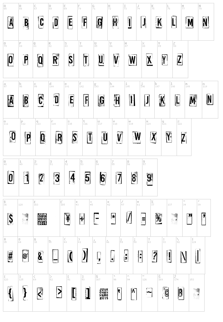 A Box For font map